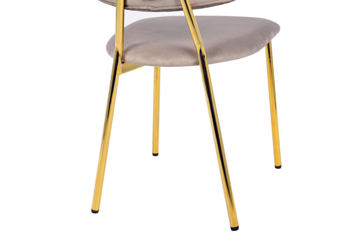 STOLSET 2 styck järn  - taupe/guldfärgad, Design, metall/plast (47/80/51cm) - Kayoom