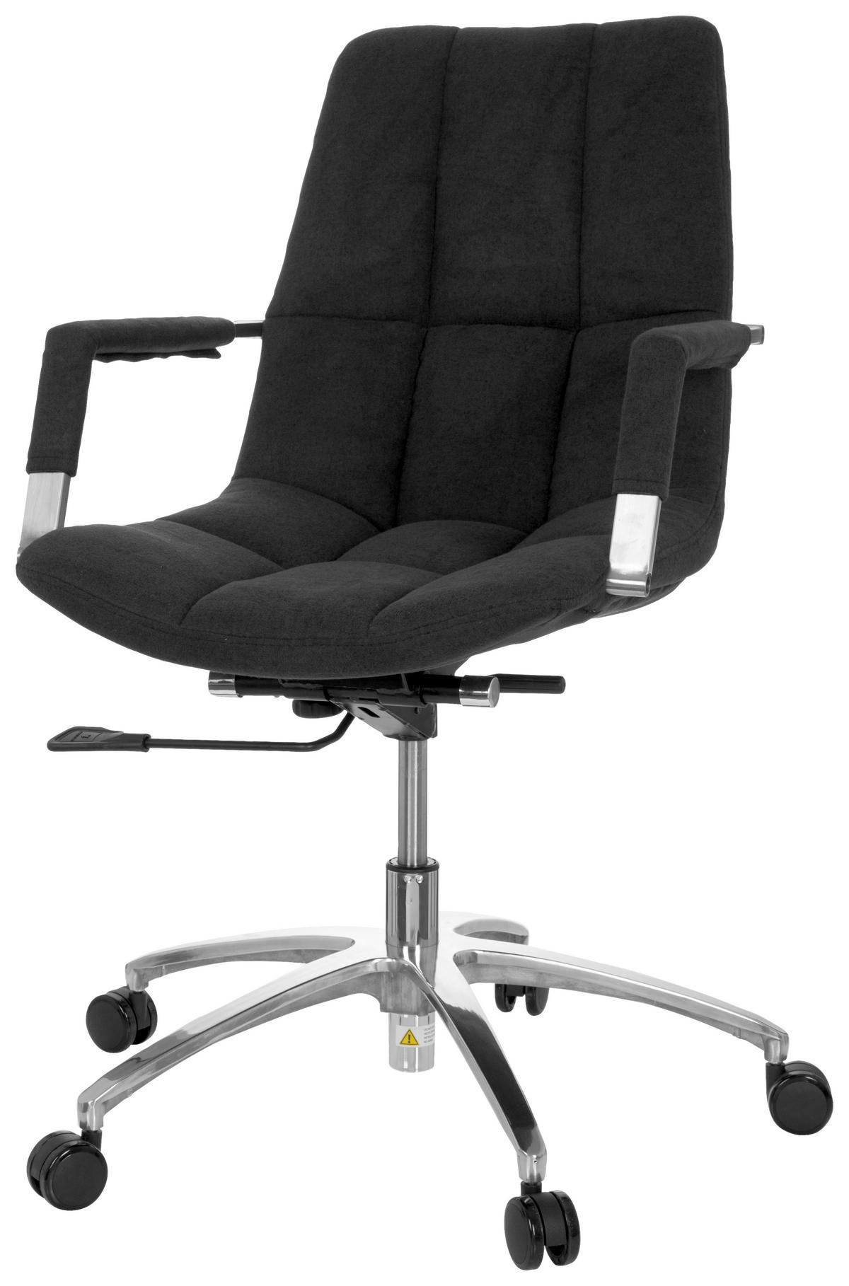 OTOČNÁ ŽIDLE, plochá tkanina, černá, barvy stříbra - černá/barvy stříbra, Moderní, kov/textil (58/102/60cm) - MID.YOU