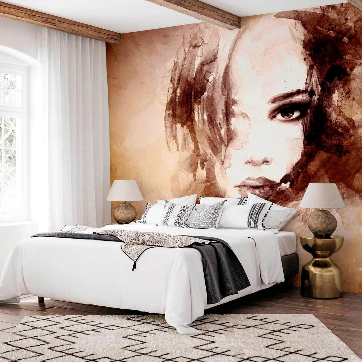 FOTOTAPET 350/245 cm  - beige/brun, Lifestyle, textil (350/245cm) - artgeist