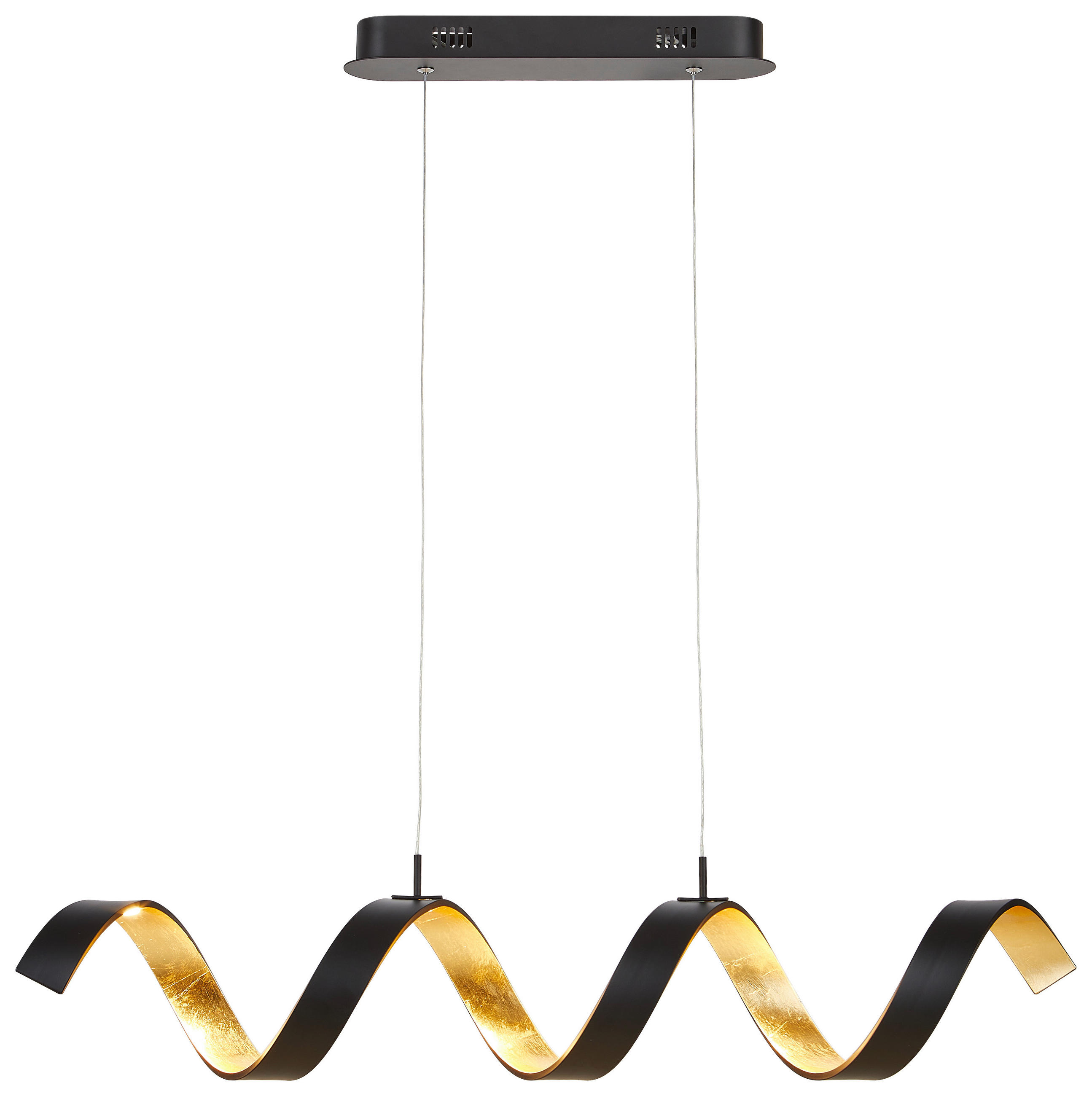 LED-HÄNGELEUCHTE 80/13,5/120 cm  - Goldfarben/Schwarz, Design, Metall (80/13,5/120cm)