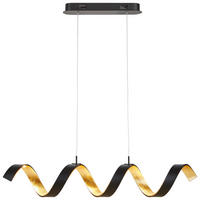 LED-HÄNGELEUCHTE 80/13,5/120 cm  - Goldfarben/Schwarz, Design, Metall (80/13,5/120cm)
