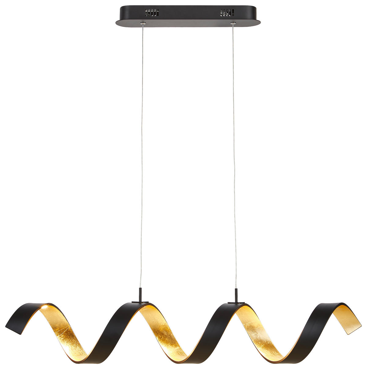LED-HÄNGELEUCHTE 80/13,5/120 cm  - Goldfarben/Schwarz, Design, Metall (80/13,5/120cm)
