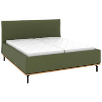 POLSTERBETT 180/200 cm,  in Dunkelgrün, Matratze, Lattenrost, Bettkasten, H3 + H3 = fest  - Dunkelgrün/Graphitfarben, Design, Holz/Textil (180/200cm) - Musterring