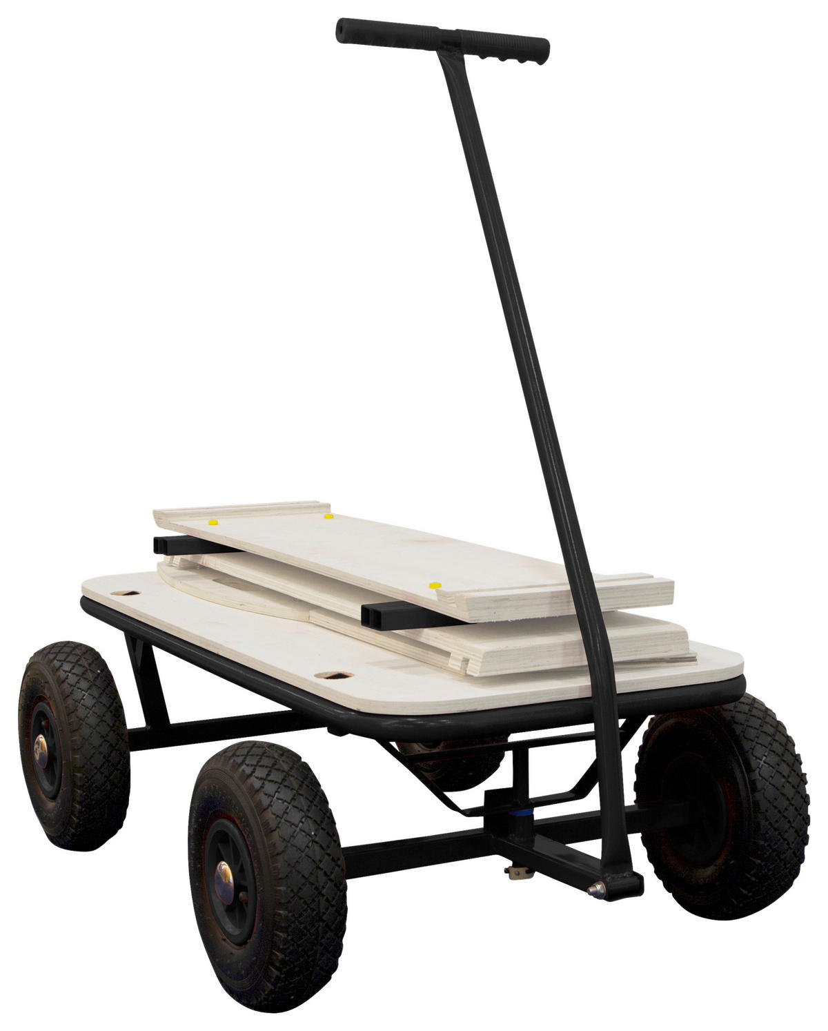 BOLLERWAGEN    - Schwarz/Braun, KONVENTIONELL, Holz/Metall (61/95/97cm) - Ambia Garden