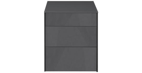 NACHTSCHRANK 52/63/42 cm - Anthrazit/Schwarz, Design, Glas/Holzwerkstoff (52/63/42cm) - Novel