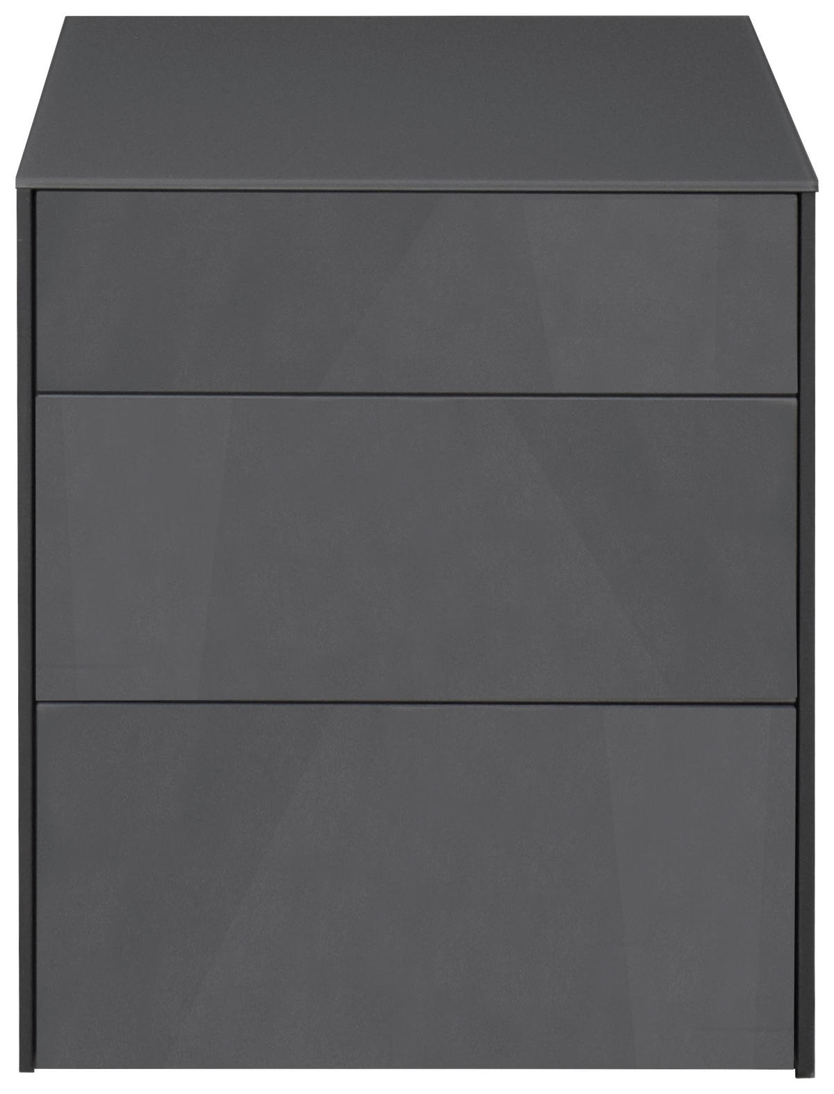 NACHTSCHRANK 52/63/42 cm  - Anthrazit/Schwarz, Design, Glas/Holzwerkstoff (52/63/42cm) - Novel