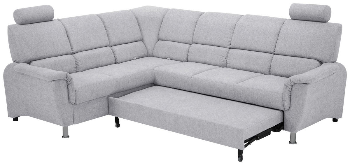 ECKSOFA in Webstoff Blaugrau  - Silberfarben/Blaugrau, Design, Holz/Kunststoff (219/270cm) - Livetastic
