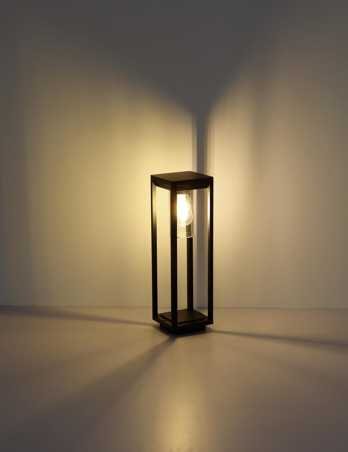 WEGELEUCHTE - Klar/Schwarz, Basics, Kunststoff/Metall (15/15/50cm) - Globo