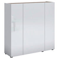 SCHUHSCHRANK Weiß, Eichefarben  - Eichefarben/Schwarz, Design, Holzwerkstoff (116/115/35cm) - Xora