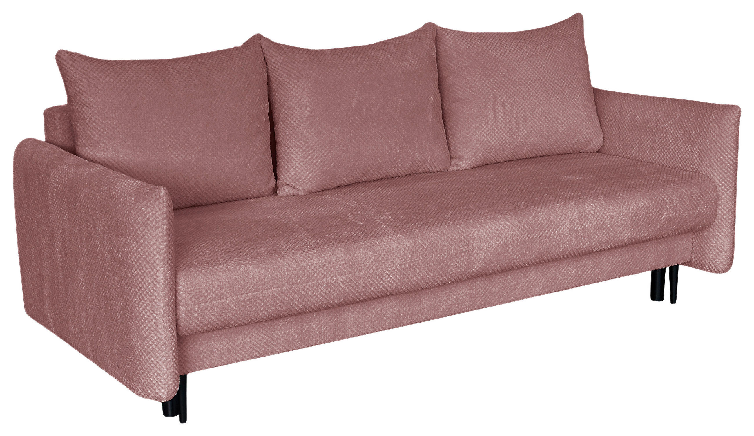 SCHLAFSOFA Webstoff Rosa  - Schwarz/Rosa, Design, Kunststoff/Textil (218/96/102cm) - MID.YOU
