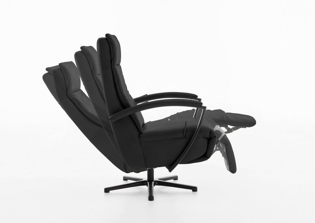 RELAXSESSEL in Leder Schwarz  - Schwarz, Design, Leder/Metall (76/112/83cm) - Beldomo Speed