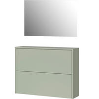 GARDEROBE 2-teilig  in 99/200/27 cm  - Eichefarben/Grün, Design, Holzwerkstoff (99/200/27cm) - Livetastic