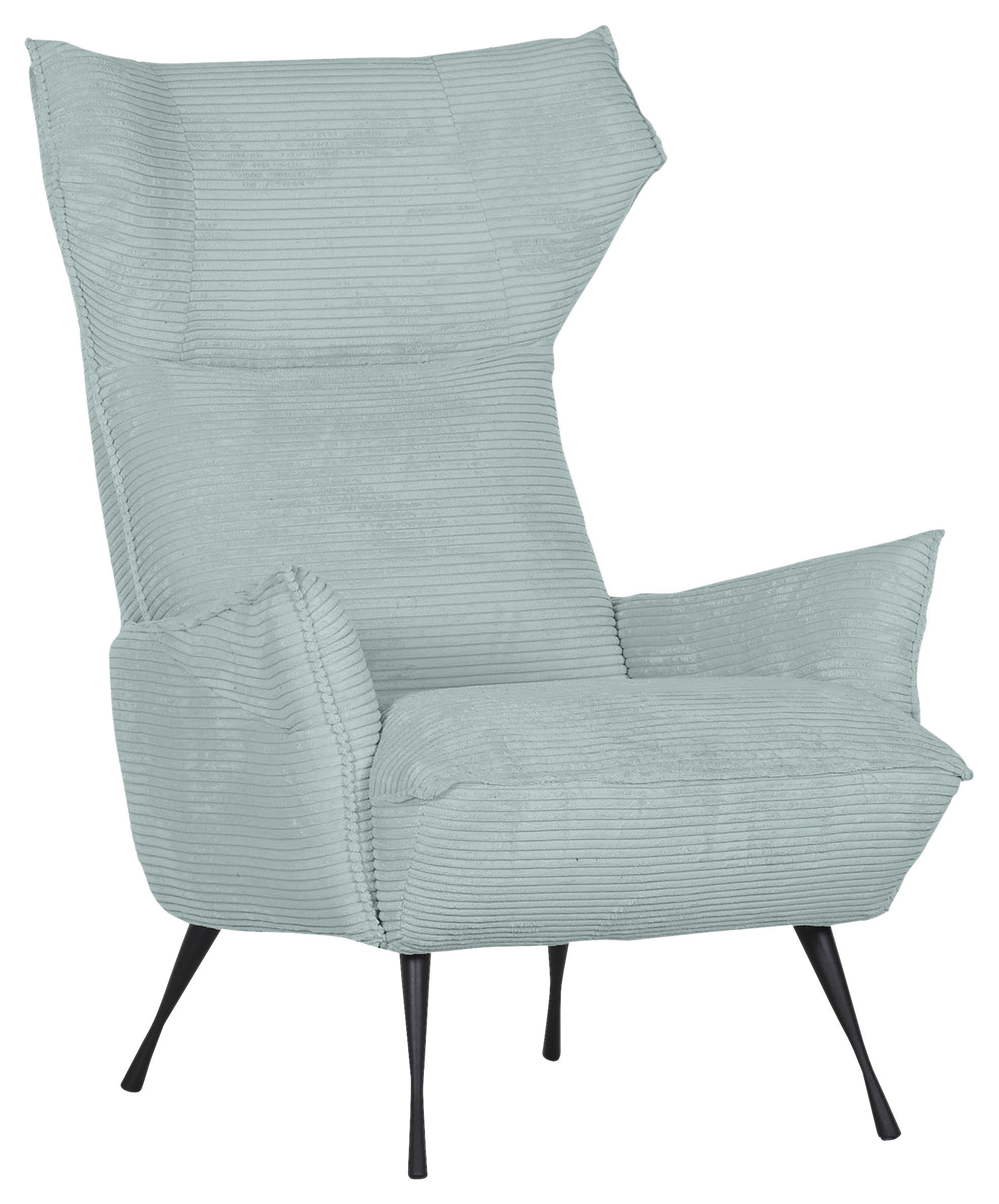 ÖRONLAPPSFÅTÖLJ i manchester mintgrön  - mintgrön/svart, Klassisk, metall/textil (83/110/92cm) - MID.YOU