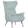 FAUTEUIL À OREILLES in Cord Mintgrün  - Schwarz/Mintgrün, Konventionell, Textil/Metall (83/110/92cm) - MID.YOU
