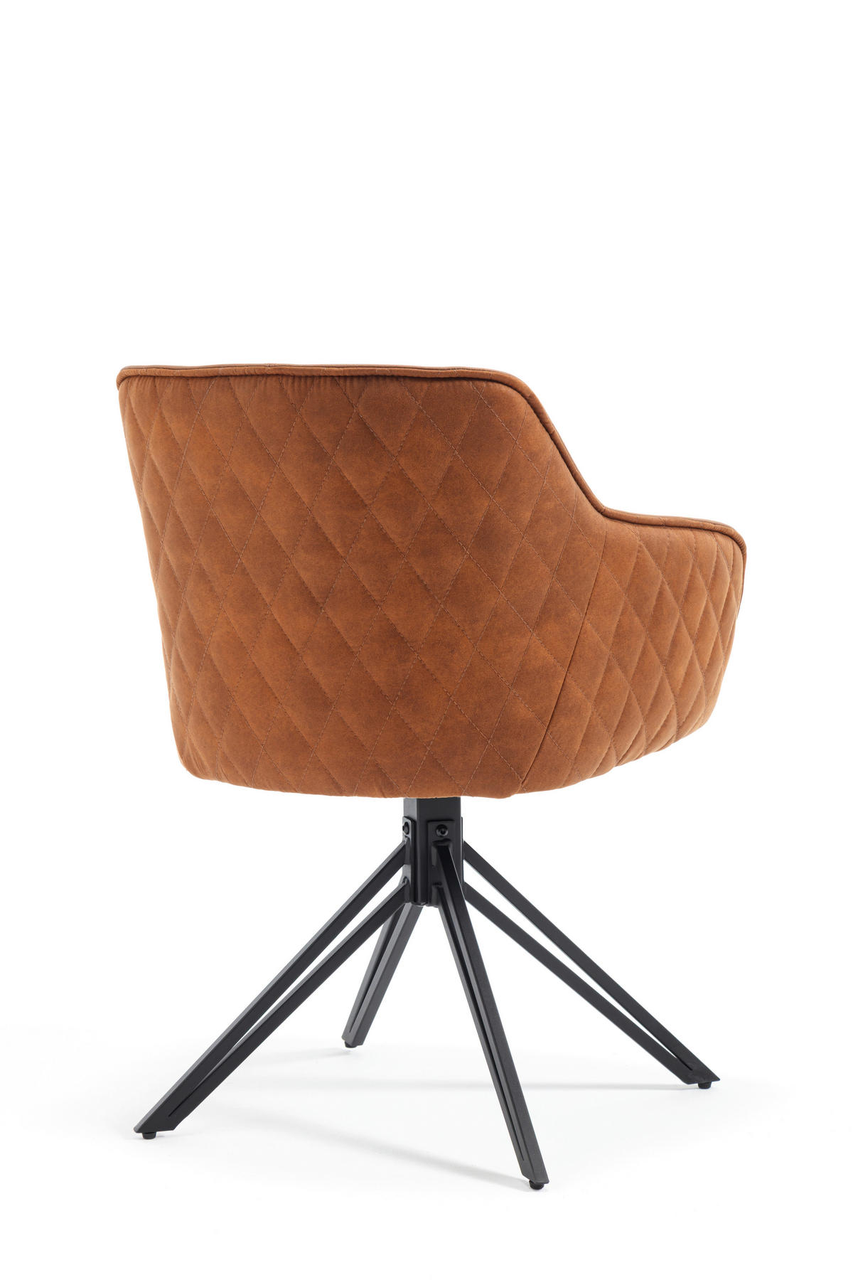 ARMLEHNSTUHL  Sitzfläche 180° drehbar, automatische Rückholfunktion Mikrofaser Echtleder  - Schwarz/Braun, MODERN, Leder/Textil (59/82/62cm) - MID.YOU