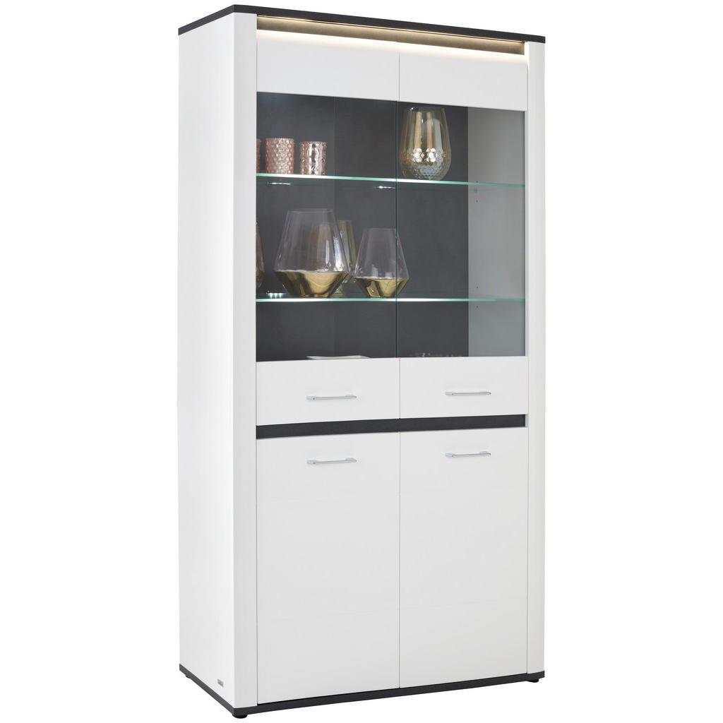 Vitrine Alassio B: 109cm mit Türdämpfung