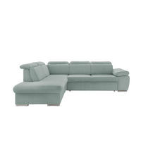 ECKSOFA in Cord Hellblau  - Chromfarben/Hellblau, Design, Textil/Metall (228/283cm) - Livetastic