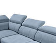 ECKSOFA Blau Mikrovelours  - Blau/Schwarz, MODERN, Kunststoff/Textil (231/274cm) - Carryhome