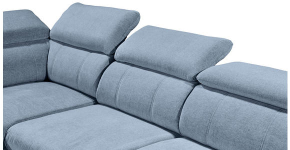 ECKSOFA Blau Mikrovelours  - Blau/Schwarz, MODERN, Kunststoff/Textil (231/274cm) - Carryhome