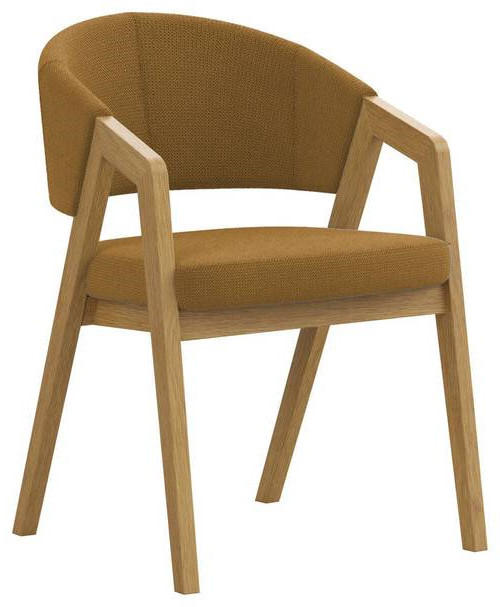 ARMLEHNSTUHL  in Mikrofaser  - Currygelb/Eichefarben, KONVENTIONELL, Holz/Textil (59/96/60cm) - Carryhome