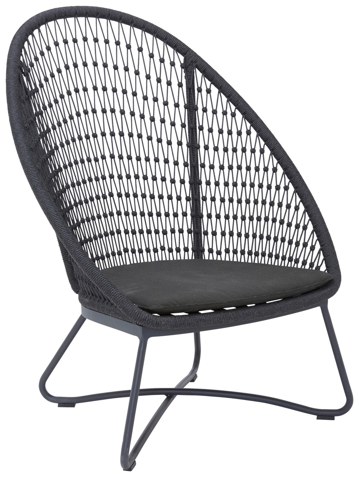 GARTENSESSEL Metall, Textil Anthrazit, Grau  - Anthrazit/Grau, Design, Textil/Metall (84/110,5/87,5cm)