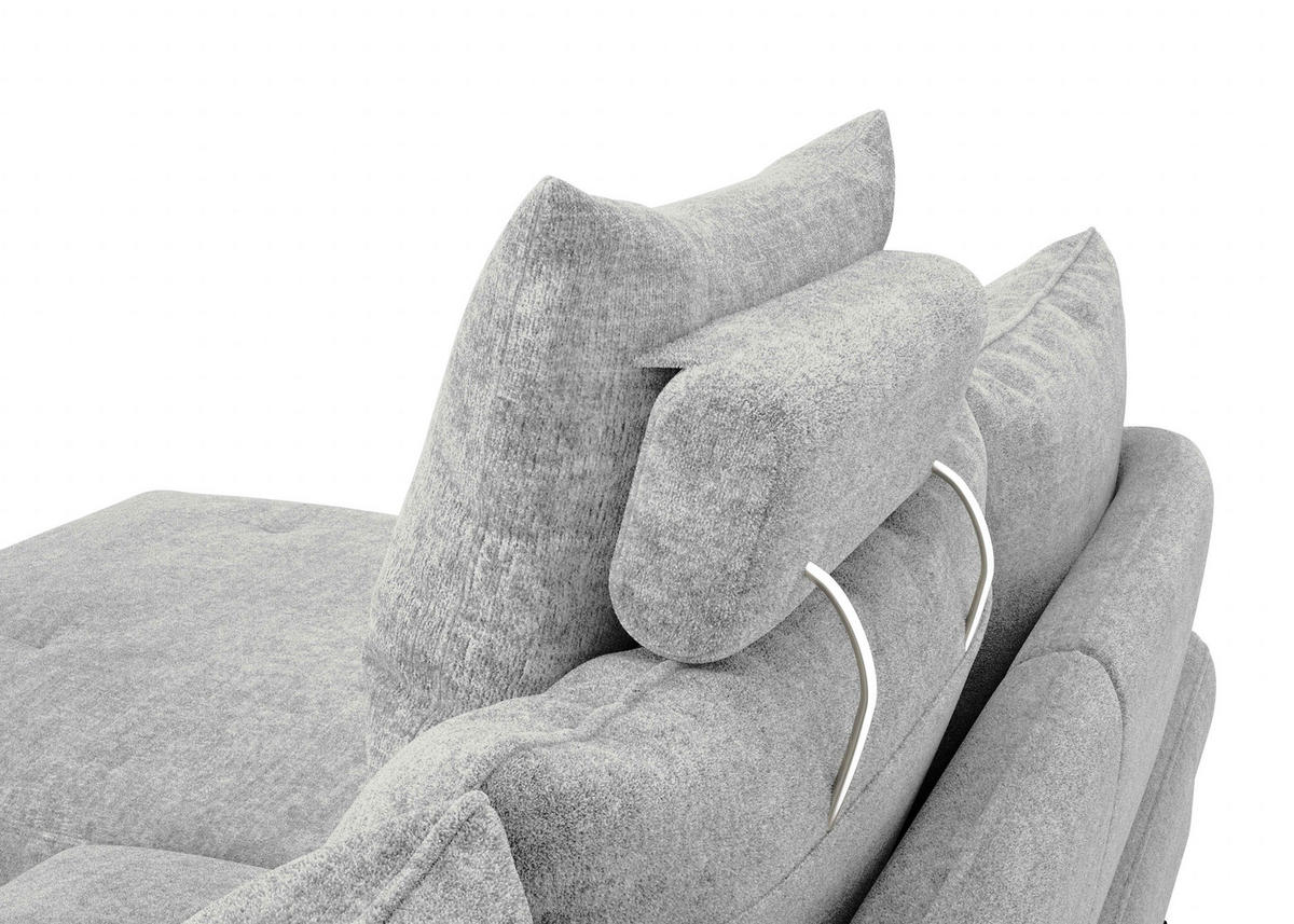 ECKSOFA in Webstoff Hellgrau  - Hellgrau/Schwarz, KONVENTIONELL, Textil/Metall (183/293cm) - Carryhome