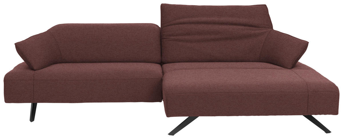 ECKSOFA in Struktur Rosa  - Anthrazit/Rosa, Design, Textil/Metall (276/165cm) - Himolla