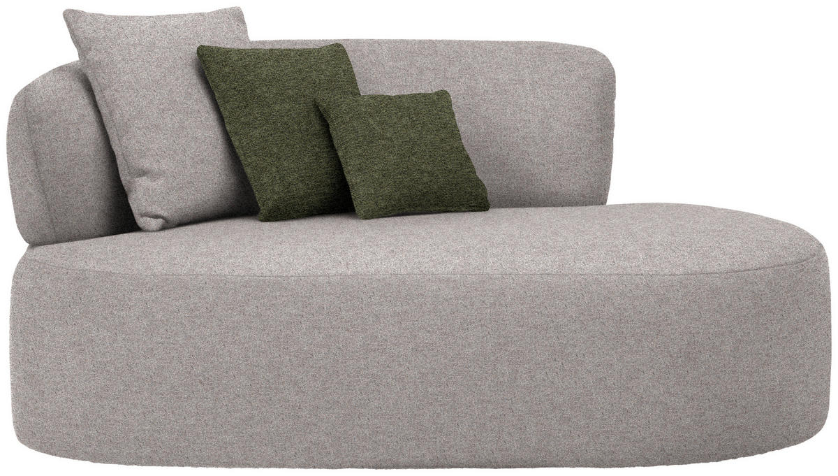 RÉCAMIERE in Chenille Grün, Greige  - Greige/Schwarz, MODERN, Kunststoff/Textil (166/86/105cm) - Hom`in