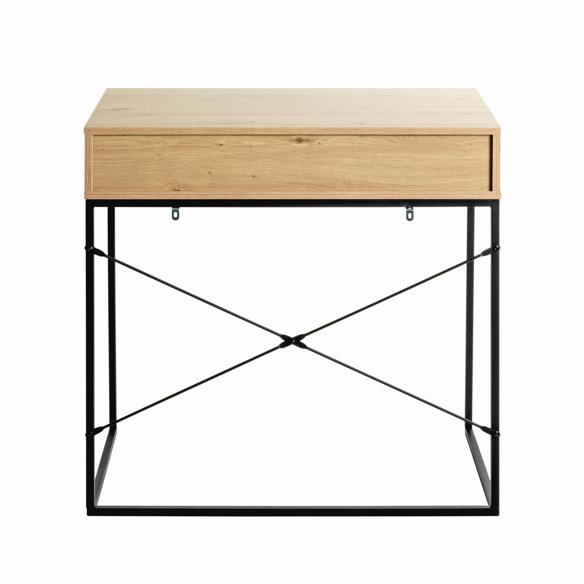 KONSOLENTISCH Schwarz, Eichefarben  - Eichefarben/Schwarz, Design, Holzwerkstoff/Metall (80/46/79cm)