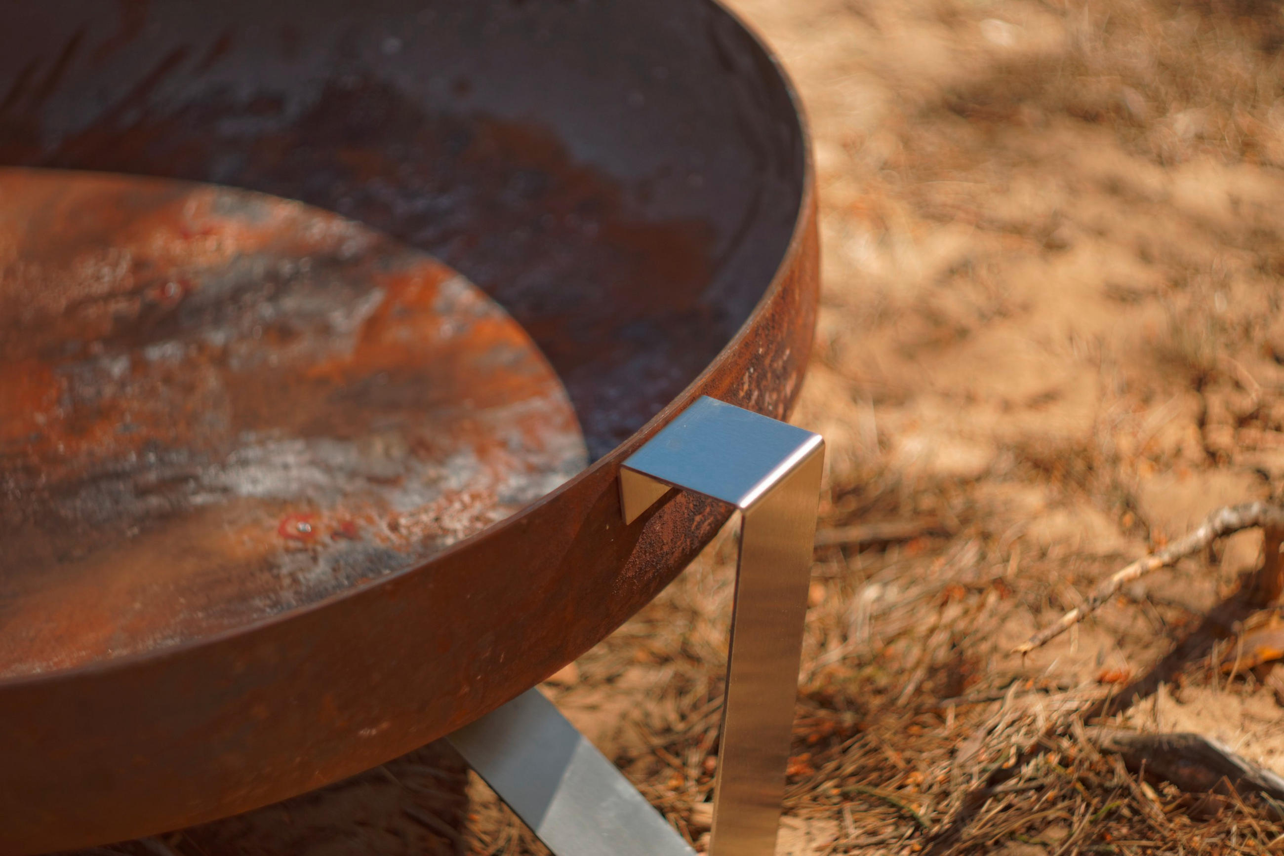 Thumbnail - Ambia Garden Feuerschale Svenskav Voma XXL 2044, Rost, Edelstahl, Metall, 66.5x25x67.5 cm, Handmade in Europe, Made in E...