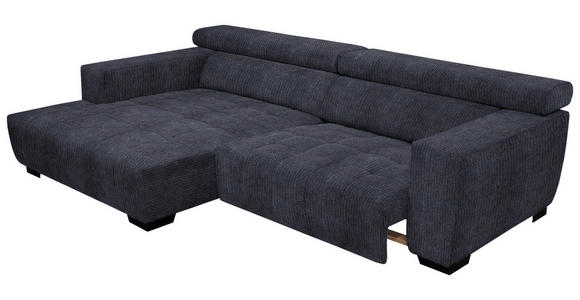 ECKSOFA in Webstoff Dunkelgrau  - Dunkelgrau/Schwarz, KONVENTIONELL, Textil/Metall (182/279cm) - Hom`in