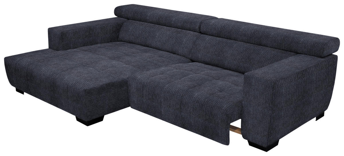 ECKSOFA in Webstoff Dunkelgrau  - Dunkelgrau/Schwarz, Konventionell, Textil/Metall (182/279cm) - Hom`in