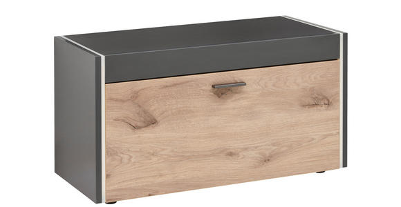 GARDEROBENBANK  in 86/43/37 cm  - Eichefarben/Grau, Design, Holzwerkstoff/Kunststoff (86/43/37cm) - Hom`in