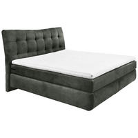 BOXSPRINGBETT 180/200 cm  in Dunkelgrün  - Dunkelgrün/Schwarz, Basics, Holzwerkstoff/Kunststoff (180/200cm) - Esposa