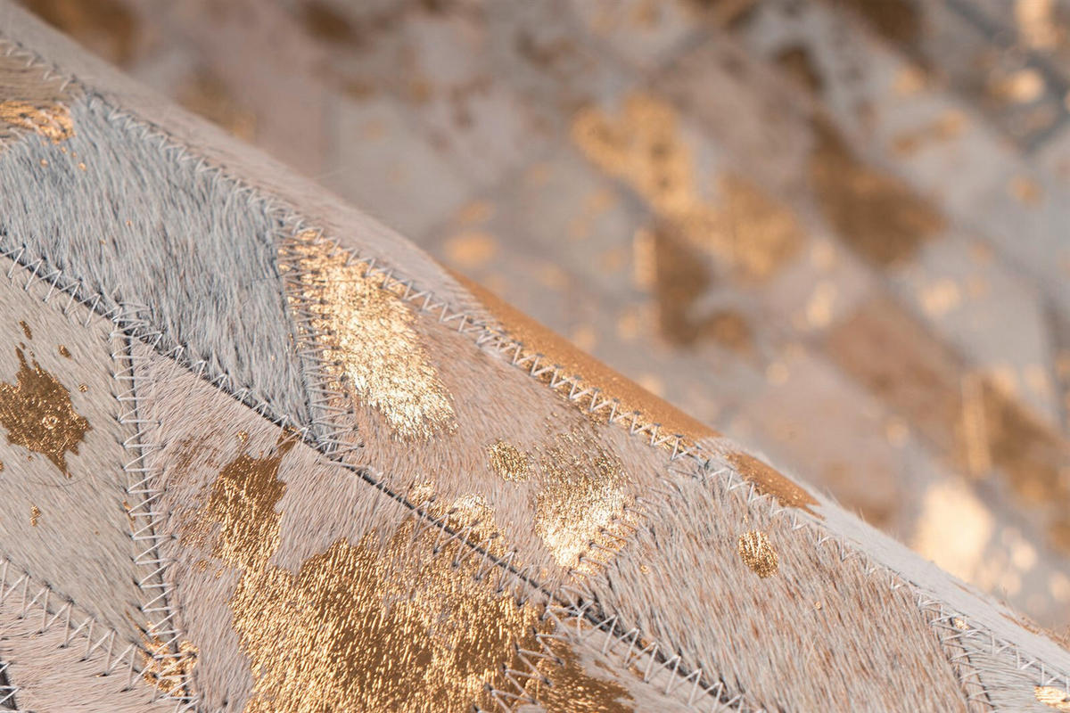 FLACHWEBETEPPICH 120/170 cm Lavin 725 Gold / Multi Multicolor, Goldfarben  - Goldfarben/Multicolor, KONVENTIONELL, Leder/Textil (120/170cm)