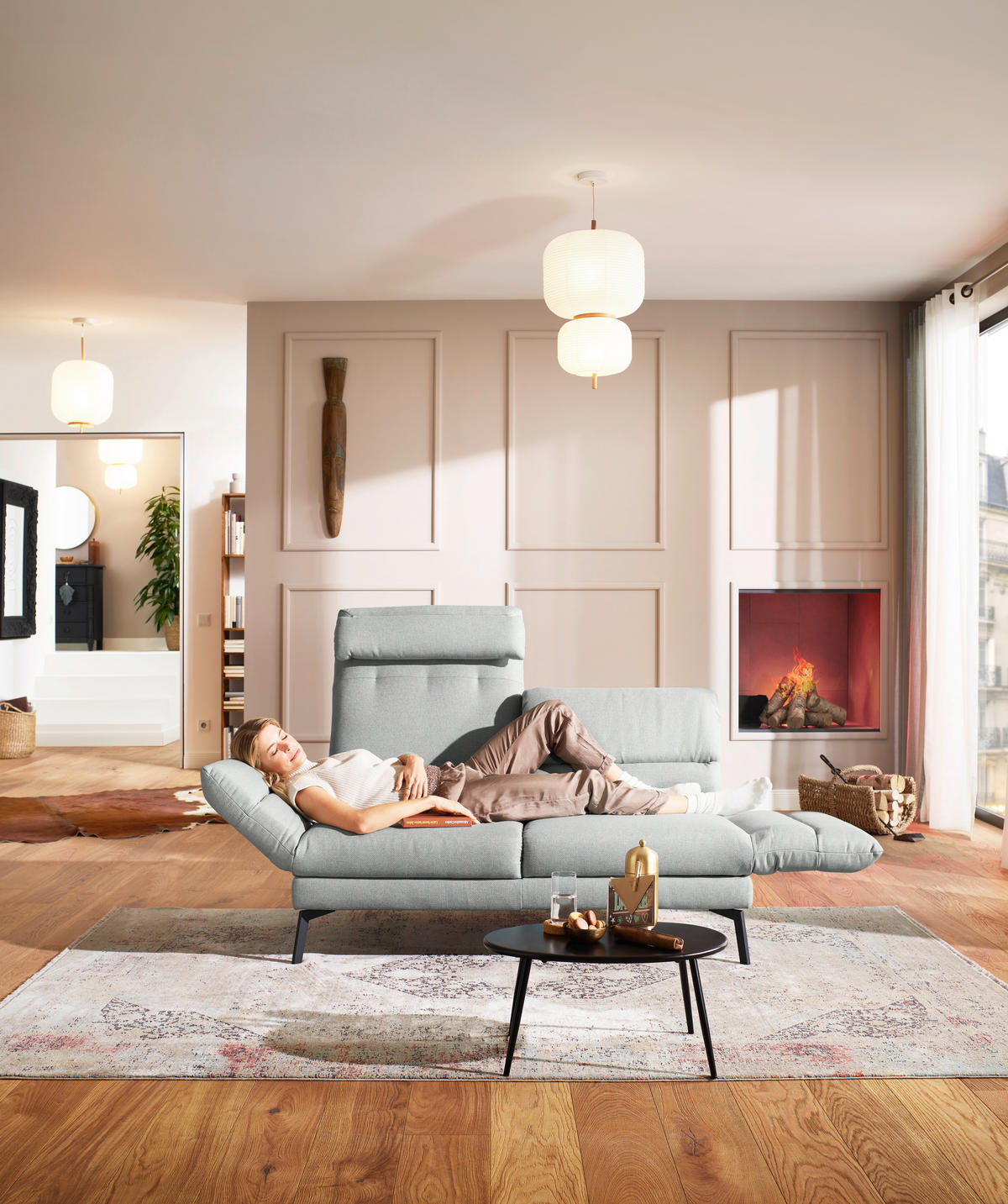 2-SITZER-SOFA Flachgewebe Hellgrau  - Hellgrau/Schwarz, Design, Textil/Metall (178-226/83-113/96-177cm) - Dieter Knoll