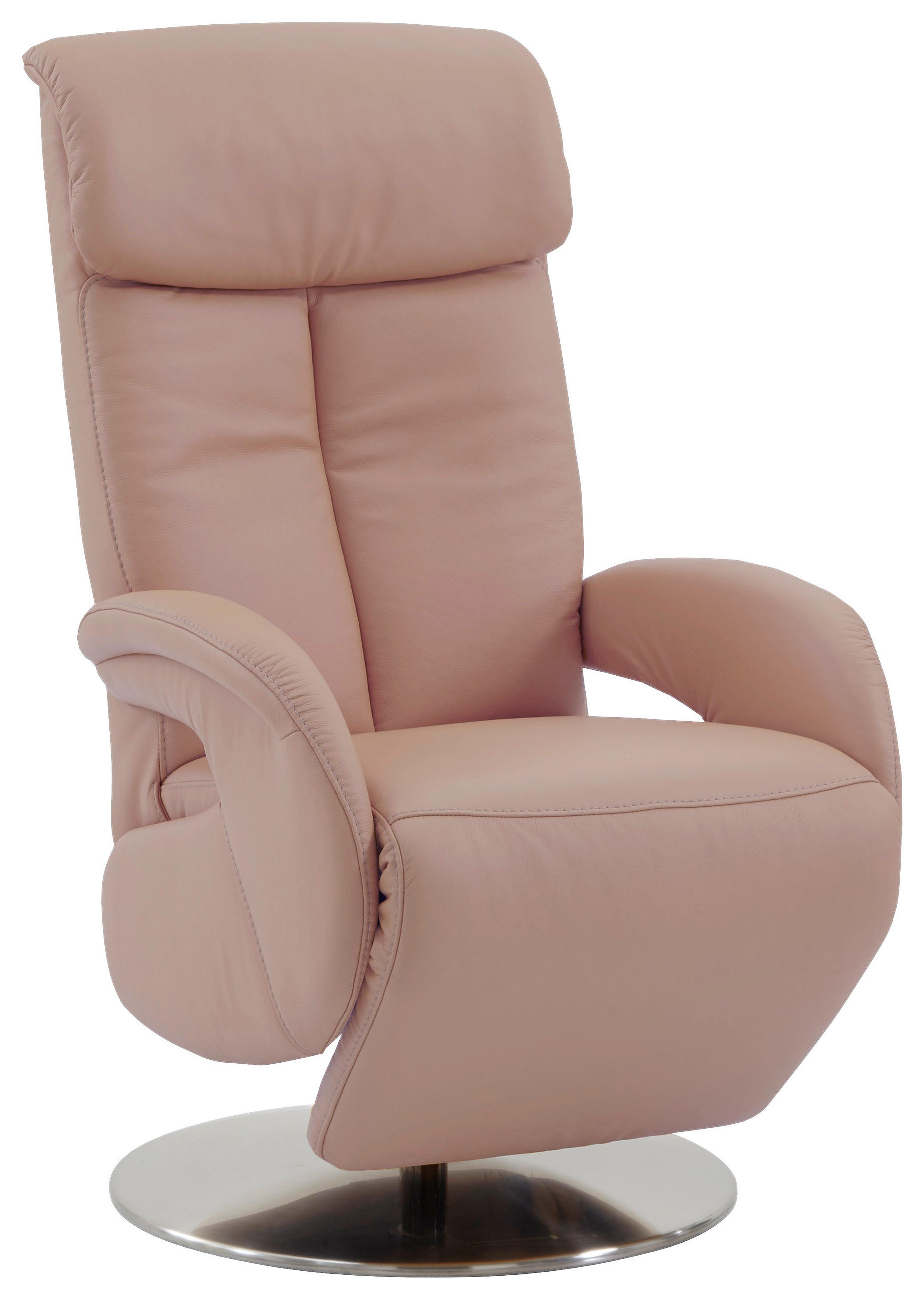 RELAXSESSEL Echtleder    - Cappuccino, KONVENTIONELL, Leder/Metall (70/114/80cm) - Cantus