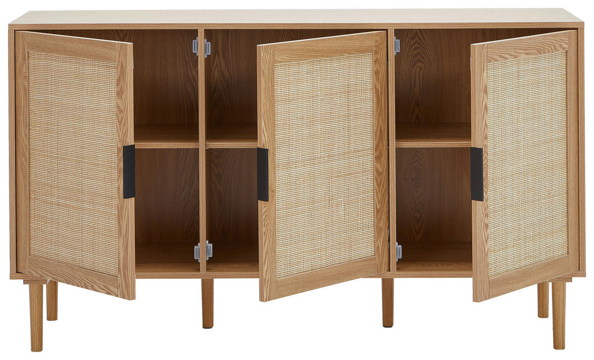 SIDEBOARD 140/80/39 cm  - Schwarz/Naturfarben, Natur, Holz/Holzwerkstoff (140/80/39cm) - MID.YOU