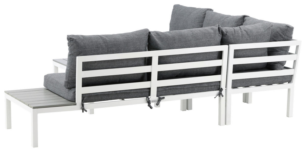 LOUNGEGARNITUR 133/167 cm Aluminium  - Weiß, KONVENTIONELL, Metall (133/167cm) - Gardenson