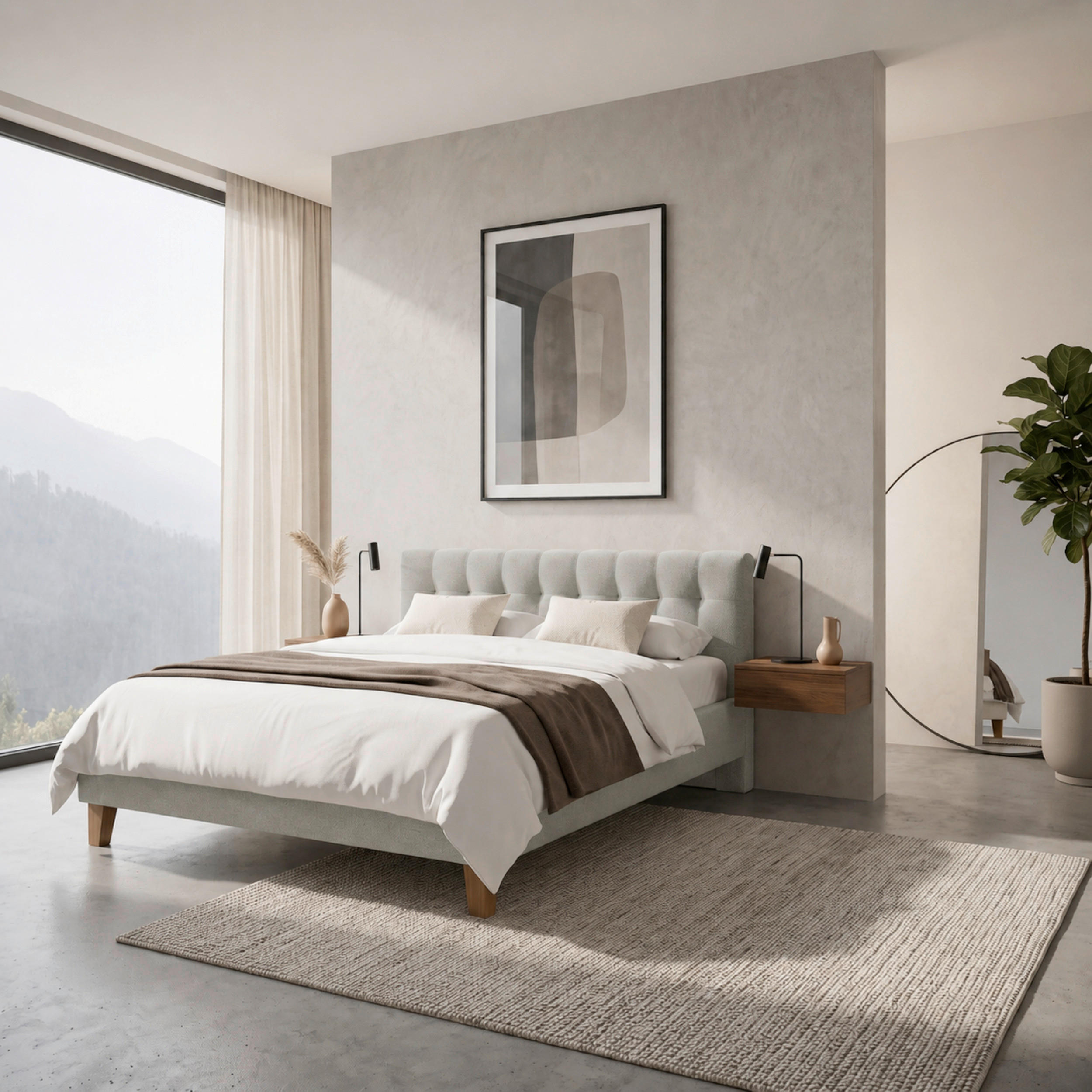 POLSTERBETT 140/200 cm,  in Grau, Lattenrost, Bettkasten,  - Eichefarben/Grau, MODERN, Holz/Textil (140/200cm) - MID.YOU