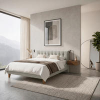 POLSTERBETT 140/200 cm,  in Grau,  - Eichefarben/Grau, MODERN, Holz/Textil (140/200cm) - MID.YOU