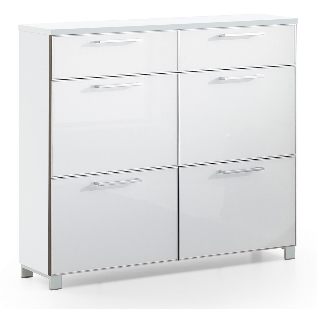 GARDEROBE 3-teilig  in 210/195/31 cm  - Weiss, Design, Glas/Holzwerkstoff (210/195/31cm)