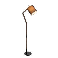 STEHLEUCHTE - Schwarz/Braun, Design, Holz/Textil (49,5/157cm) - Globo