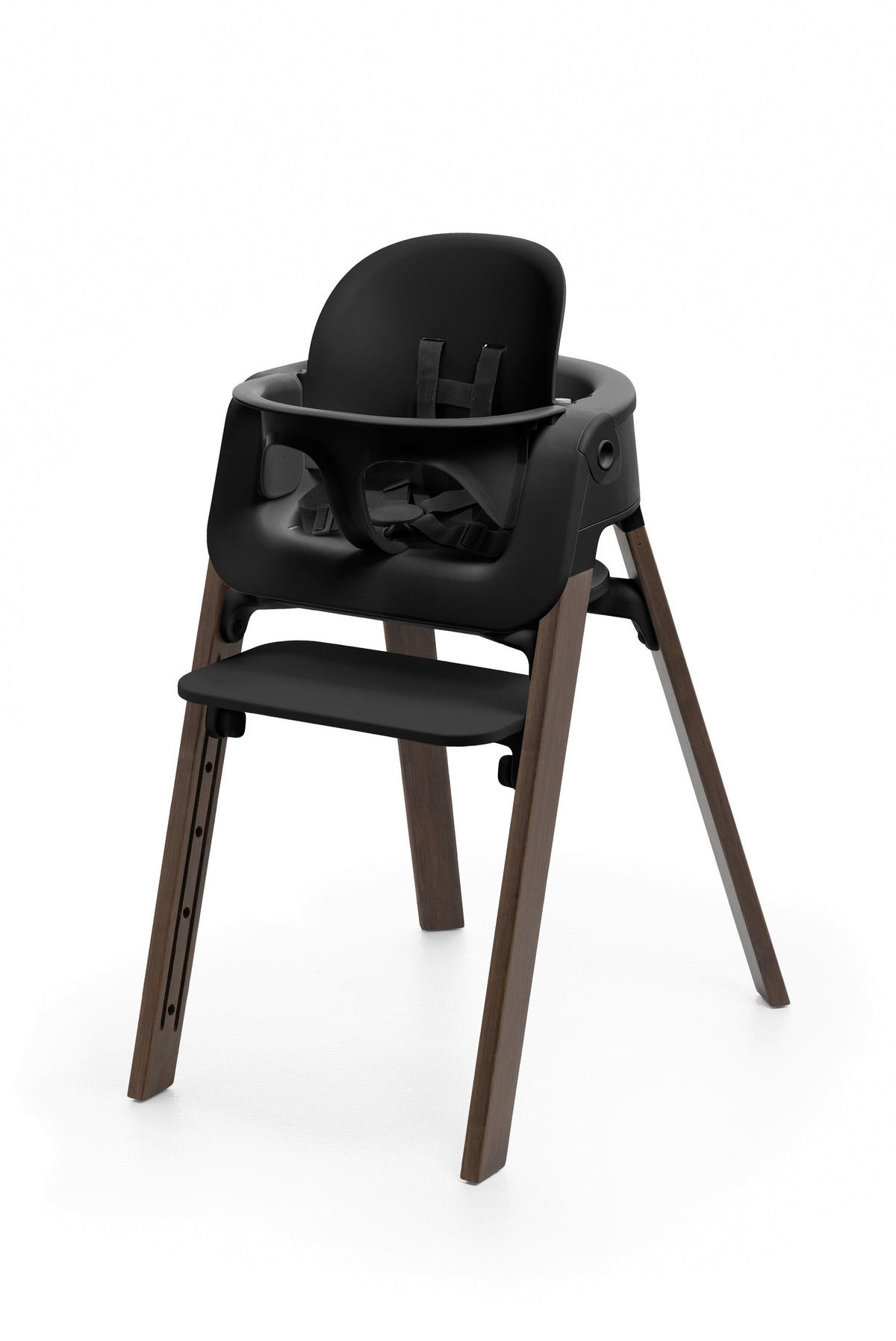 SET ZA STOLČEK ZA HRANJENJE  Steps Bundle  86/74/48 cm         črna  - črna, Basics, les (86/74/48cm) - Stokke