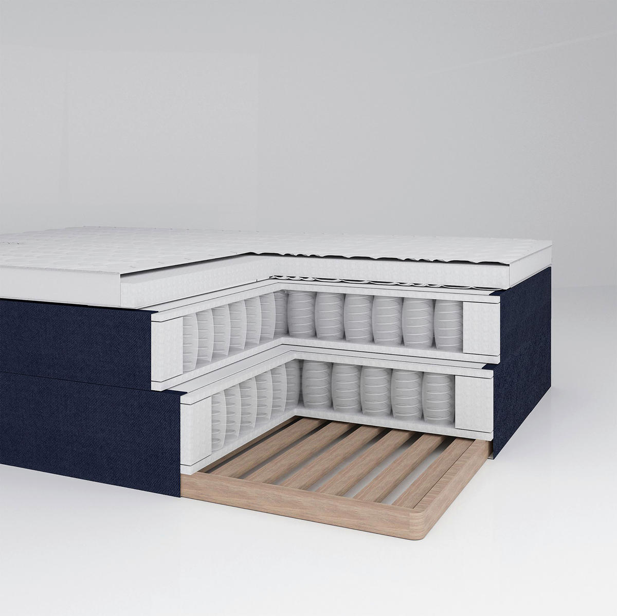 BOXSPRINGBETT 180/200 cm  in Grau  - Alufarben/Grau, Konventionell, Textil/Metall (180/200cm) - Welnova