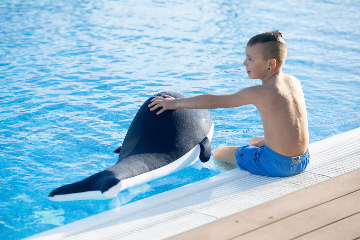 SCHWIMMTIER - Blau, KONVENTIONELL, Textil (50/104/30cm)