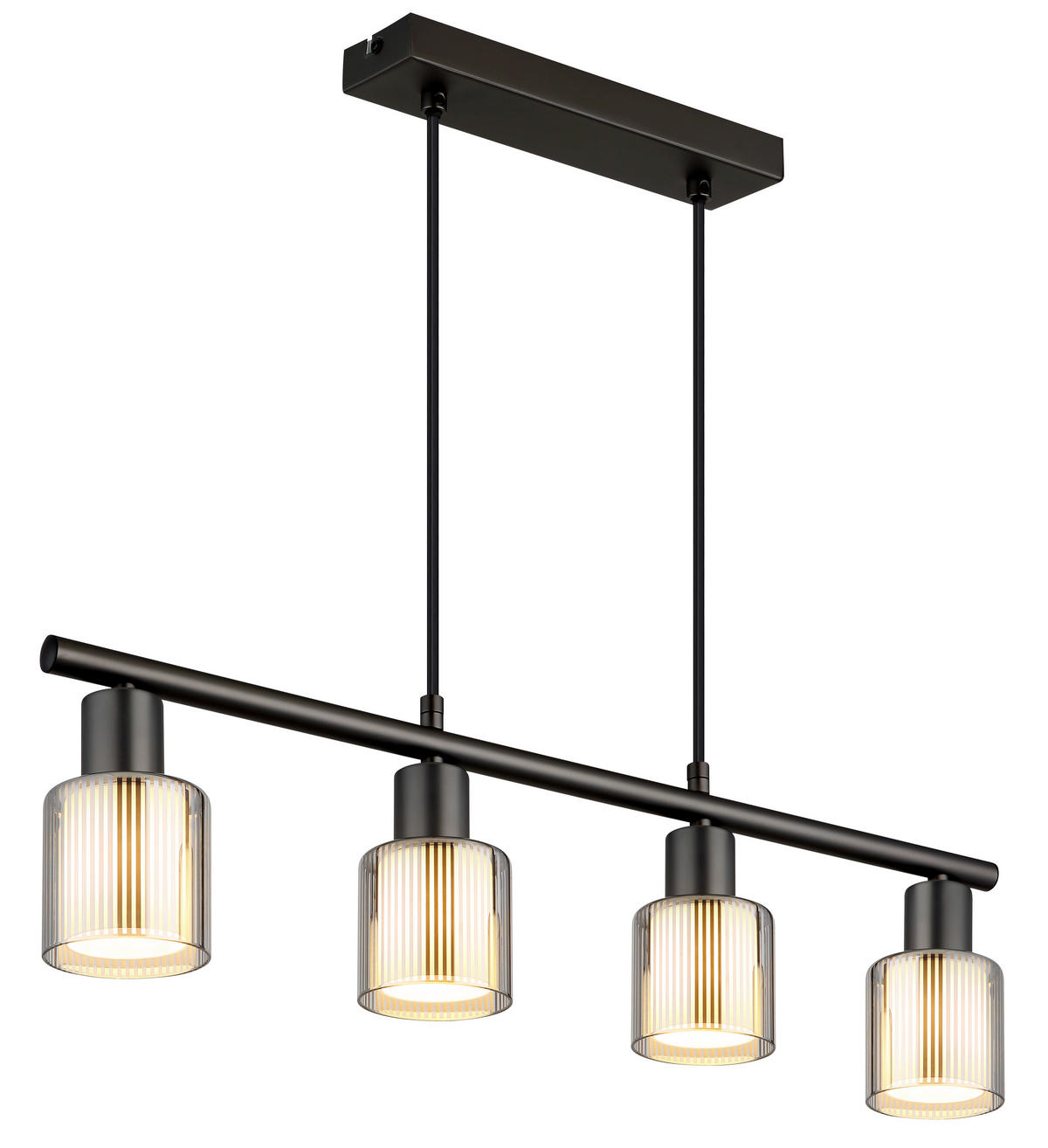 HÄNGELEUCHTE 62/8/120 cm  - Schwarzchrom/Schwarz, Design, Glas/Kunststoff (62/8/120cm) - Globo