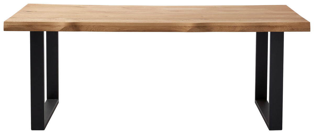 ESSTISCH in Holz 200/100/75 cm  - Eichefarben/Schwarz, Natur, Holz/Metall (200/100/75cm) - Landscape