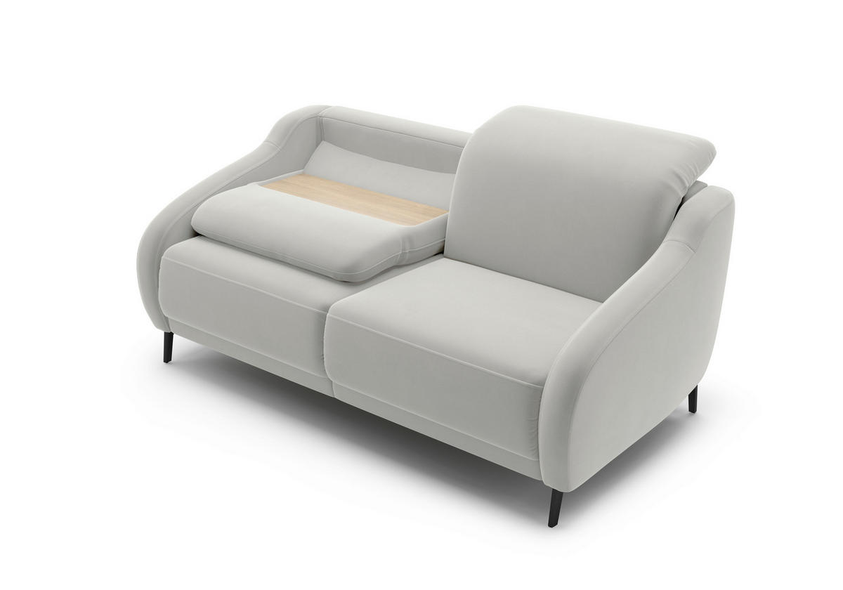 3-SITZER-SOFA Samt Sandfarben  - Sandfarben/Schwarz, MODERN, Textil/Metall (192/93/104cm) - Sit & More