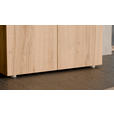 SCHUHSCHRANK 80/200/38 cm  - Eichefarben/Silberfarben, Basics, Holzwerkstoff/Kunststoff (80/200/38cm) - Moderano
